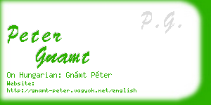 peter gnamt business card