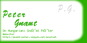 peter gnamt business card